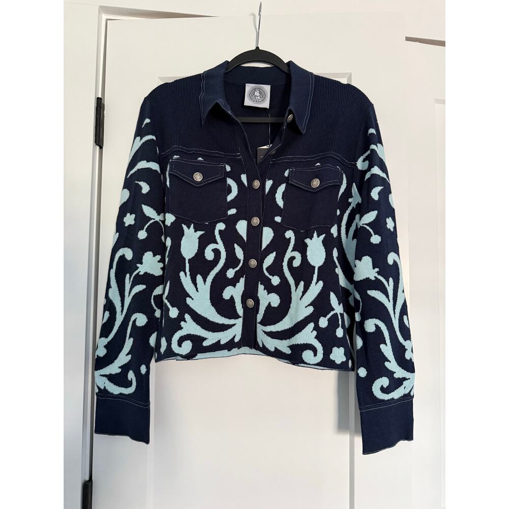 $495 New Happy Sheep Garden Knit Jacket - Cotton Cashmere - Small - Picture 2 of 11